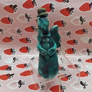 Alligator/Dragon/Dinosaur Angel Clay Studio Art Pottery Handmade